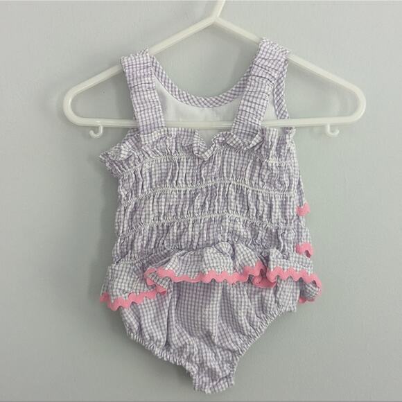 Funtasia Too Ice Cream Cone Seersucker Swimsuit 6 Months Purple - Picture 3 of 5